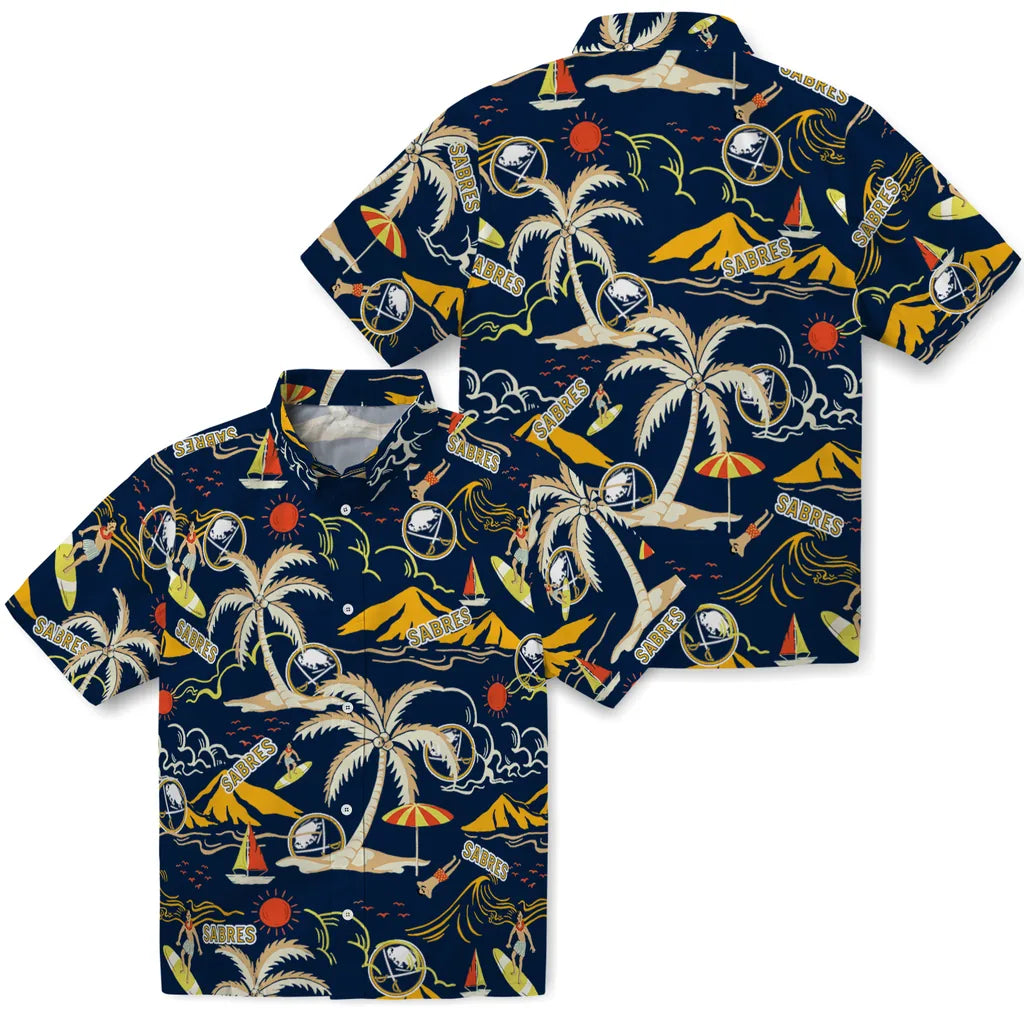 Buffalo Sabres Hawaiian Shirt - Palm Tree Island - Moonbestprint