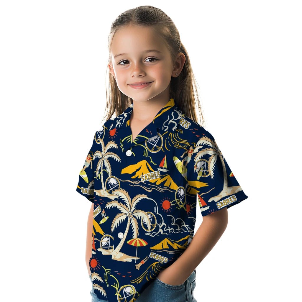 Buffalo Sabres Hawaiian Shirt - Palm Tree Island - Moonbestprint