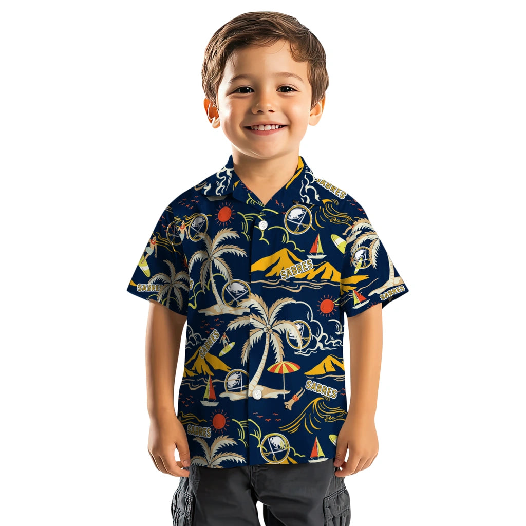 Buffalo Sabres Hawaiian Shirt - Palm Tree Island - Moonbestprint