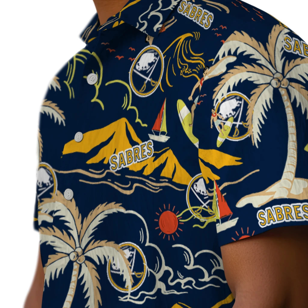 Buffalo Sabres Hawaiian Shirt - Palm Tree Island - Moonbestprint