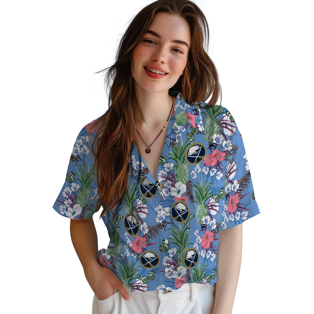Buffalo Sabres Hawaiian Shirt - Pineapple Bouquet – Moonbestprint
