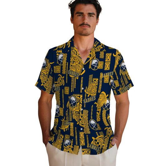 Buffalo Sabres Hawaiian Shirt - Turtle Lines - Moonbestprint