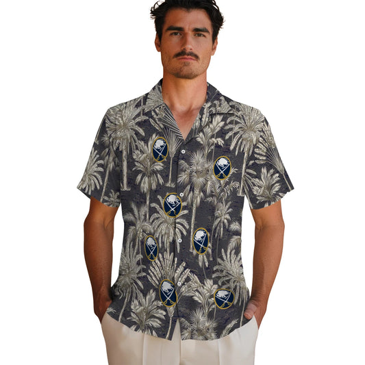 Buffalo Sabres Hawaiian Shirt - Vintage Palm Tree - Moonbestprint