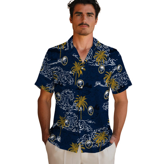 Buffalo Sabres Hawaiian Shirt - Wave Palm - Moonbestprint