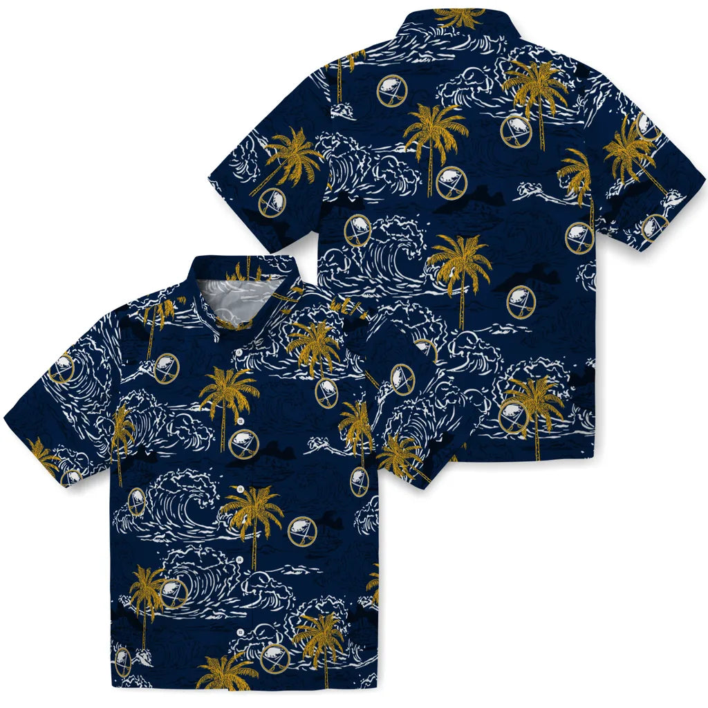 Buffalo Sabres Hawaiian Shirt - Wave Palm – Moonbestprint