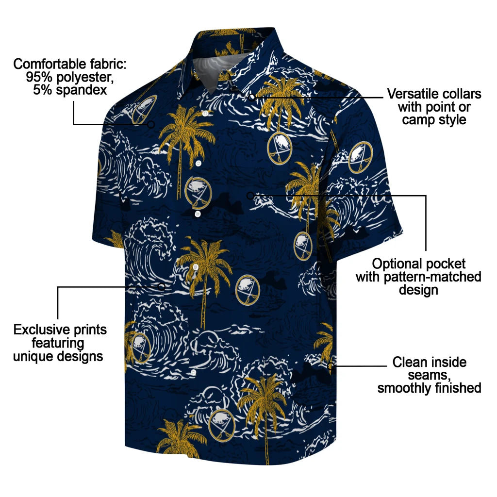 Buffalo Sabres Hawaiian Shirt - Wave Palm – Moonbestprint