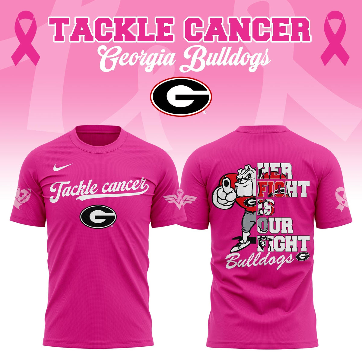 Georgia Bulldogs Tackle Cancer 2025 Limited Editions T-shirt | YD35 Moonbestprint