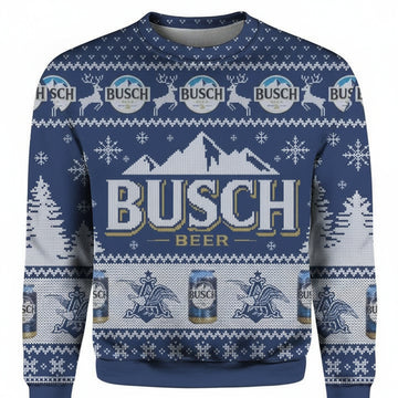 Busch Beer Blue Ugly Christmas Sweater 2022 ? Usalast