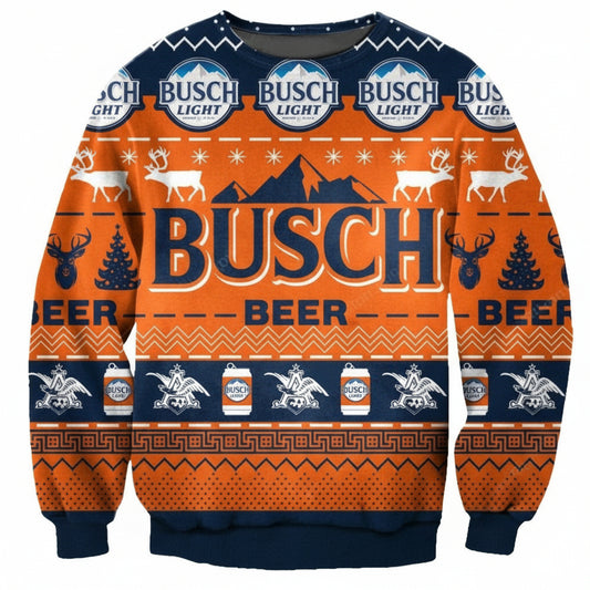 Busch Beer Orange Ugly Christmas Sweater 2022 ? Usalast