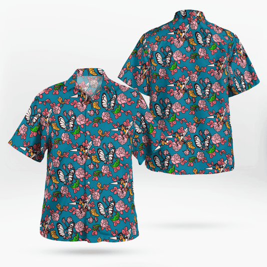 Floral Seamless Pokemon Hawaiian Shirt - Moonbestprint