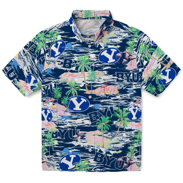 BYU Cougars Flamingo Retreat 2026 Hawaiian Shirt – Moonbestprint