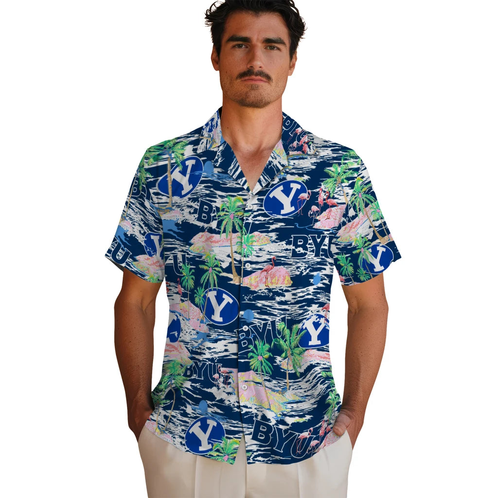BYU Cougars Flamingo Retreat 2026 Hawaiian Shirt – Moonbestprint