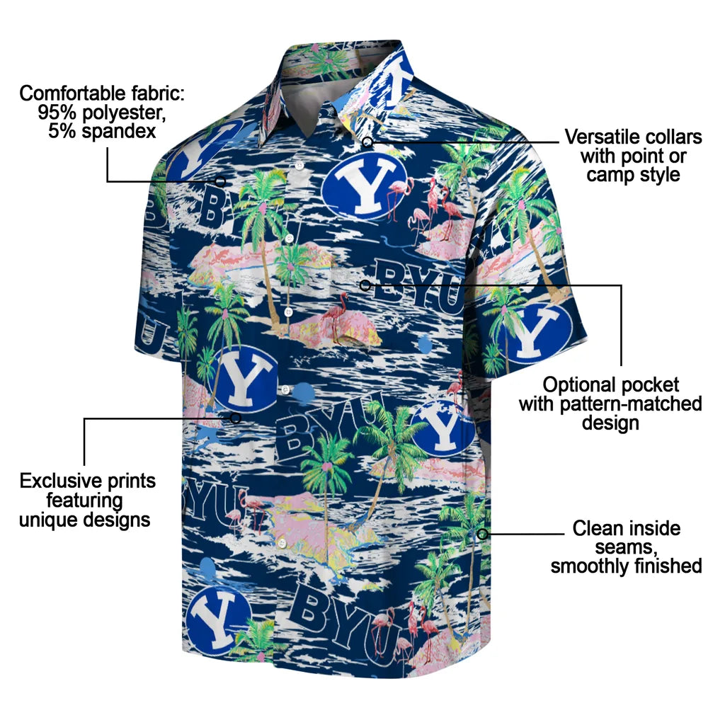 BYU Cougars Flamingo Retreat 2026 Hawaiian Shirt – Moonbestprint