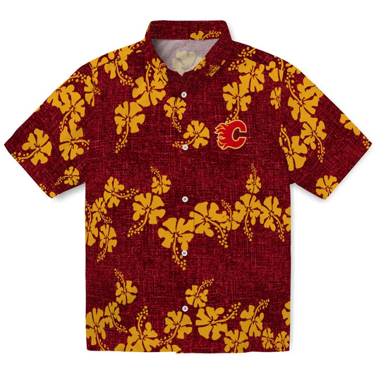 Calgary Flames Hawaiian Shirt - 50th State Flower - Moonbestprint