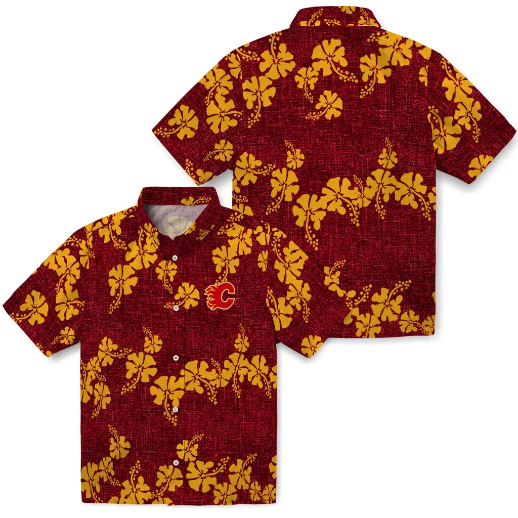 Calgary Flames Hawaiian Shirt - 50th State Flower – Moonbestprint