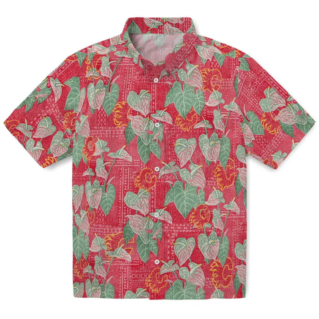 Calgary Flames Hawaiian Shirt - Anthurium Overlay – Moonbestprint