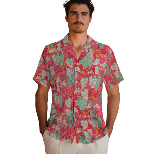 Calgary Flames Hawaiian Shirt - Anthurium Overlay - Moonbestprint