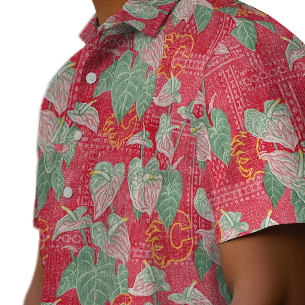 Calgary Flames Hawaiian Shirt - Anthurium Overlay – Moonbestprint