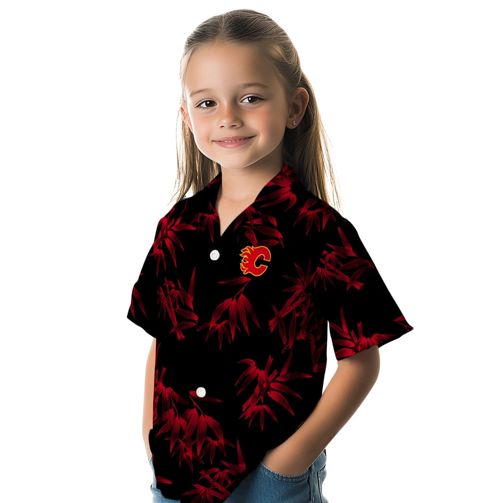 Calgary Flames Hawaiian Shirt - Bamboo Branches | Moonbestprint