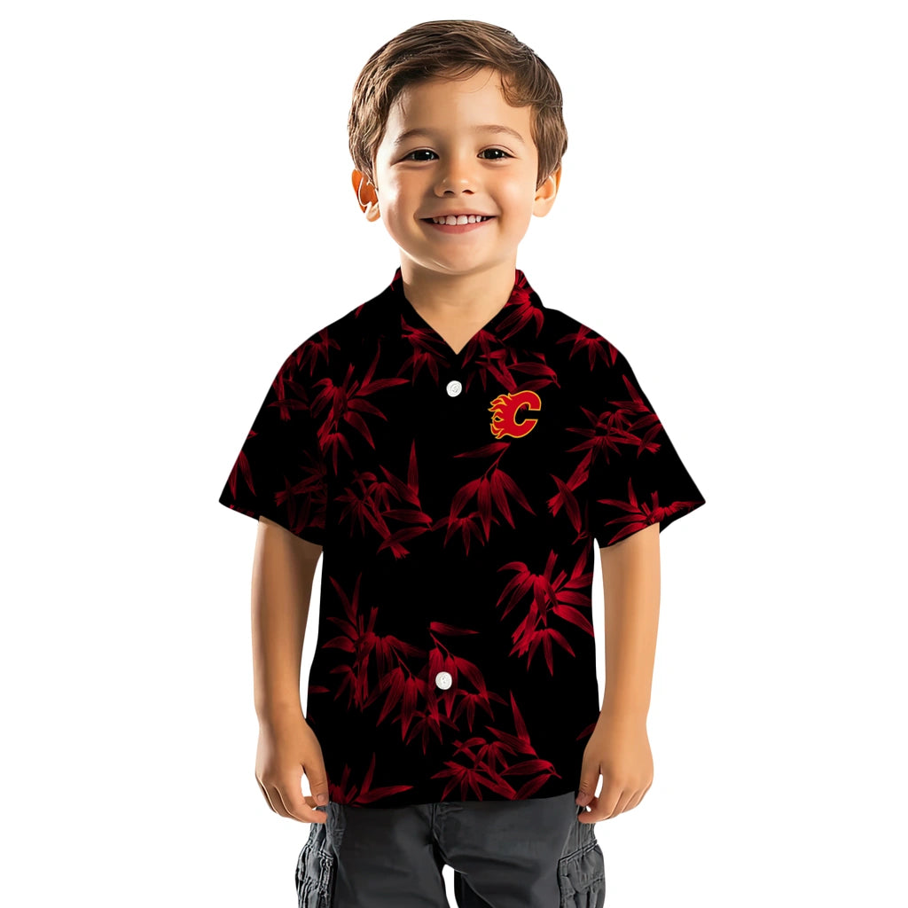 Calgary Flames Hawaiian Shirt - Bamboo Branches | Moonbestprint