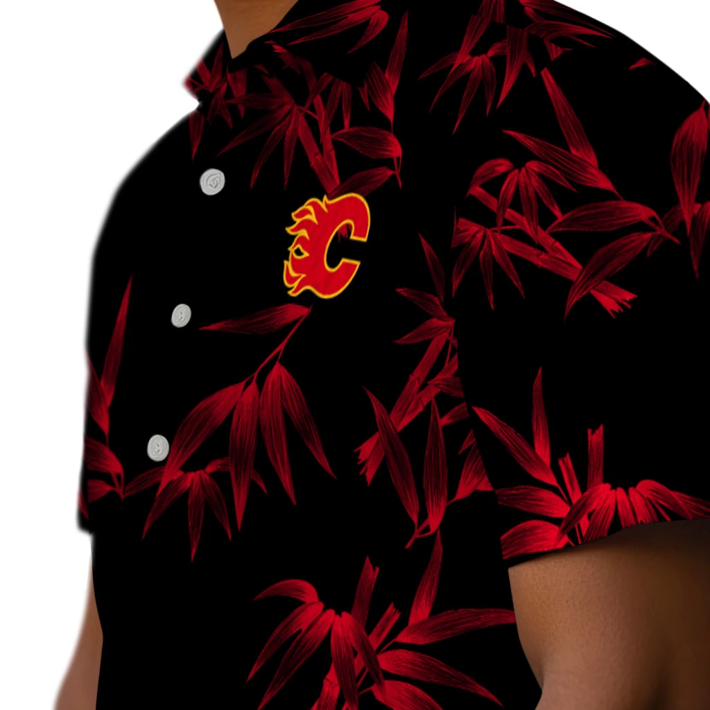 Calgary Flames Hawaiian Shirt - Bamboo Branches | Moonbestprint