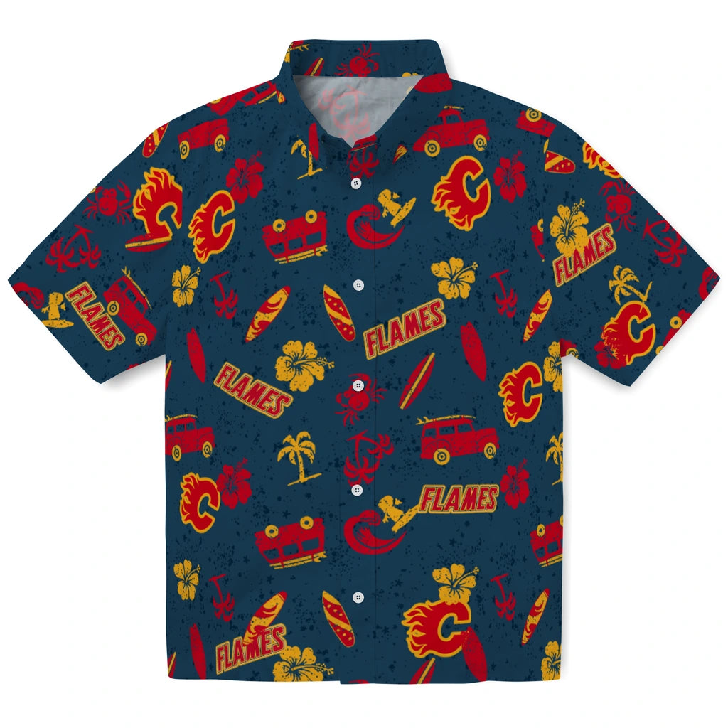 Calgary Flames Hawaiian Shirt - Beach Vibe – Moonbestprint