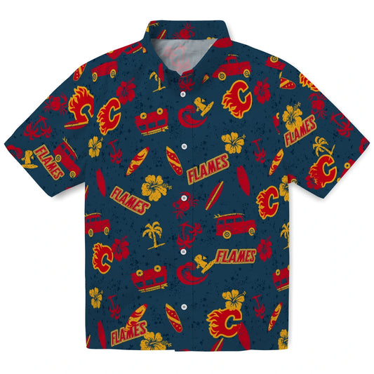Calgary Flames Hawaiian Shirt - Beach Vibe – Moonbestprint