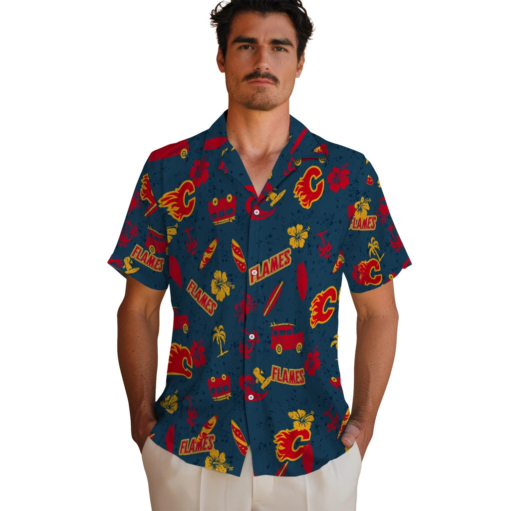 Calgary Flames Hawaiian Shirt - Beach Vibe – Moonbestprint