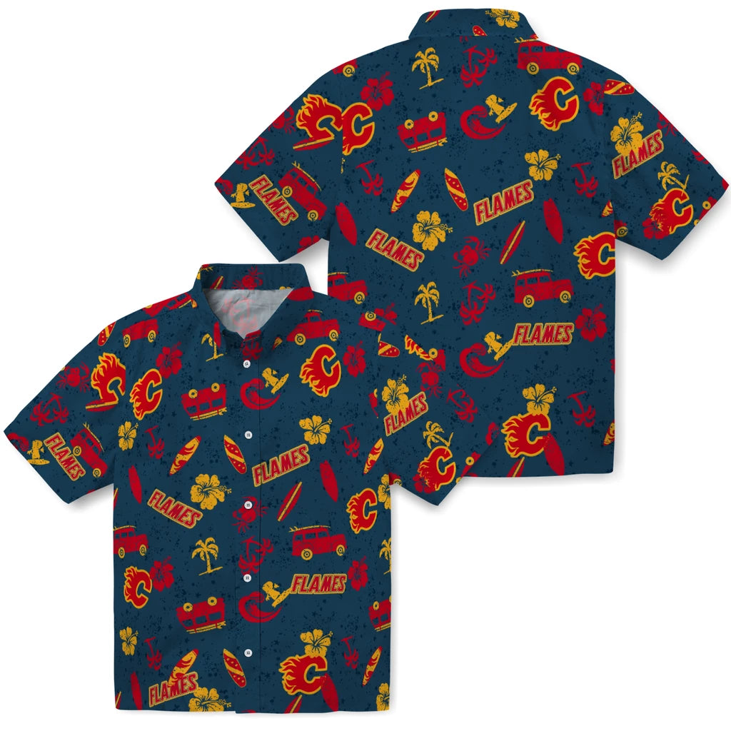 Calgary Flames Hawaiian Shirt - Beach Vibe – Moonbestprint
