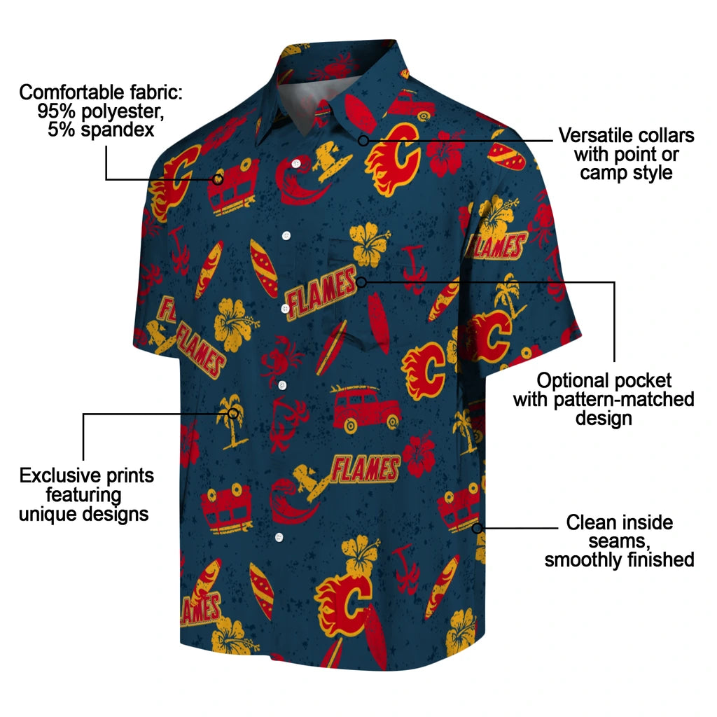 Calgary Flames Hawaiian Shirt - Beach Vibe – Moonbestprint