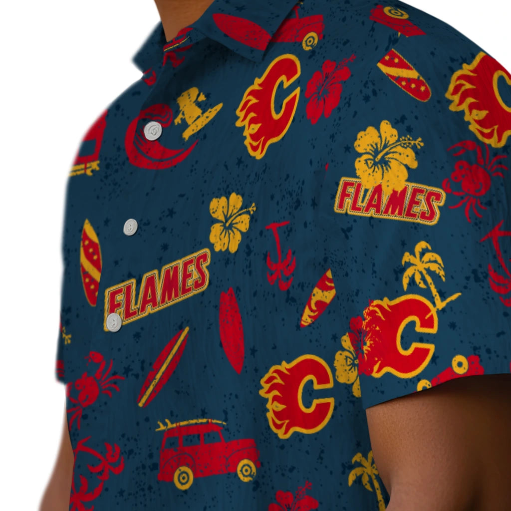 Calgary Flames Hawaiian Shirt - Beach Vibe – Moonbestprint