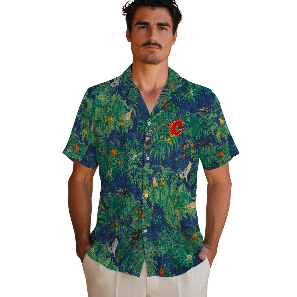 Calgary Flames Hawaiian Shirt - Bird Canopy – Moonbestprint