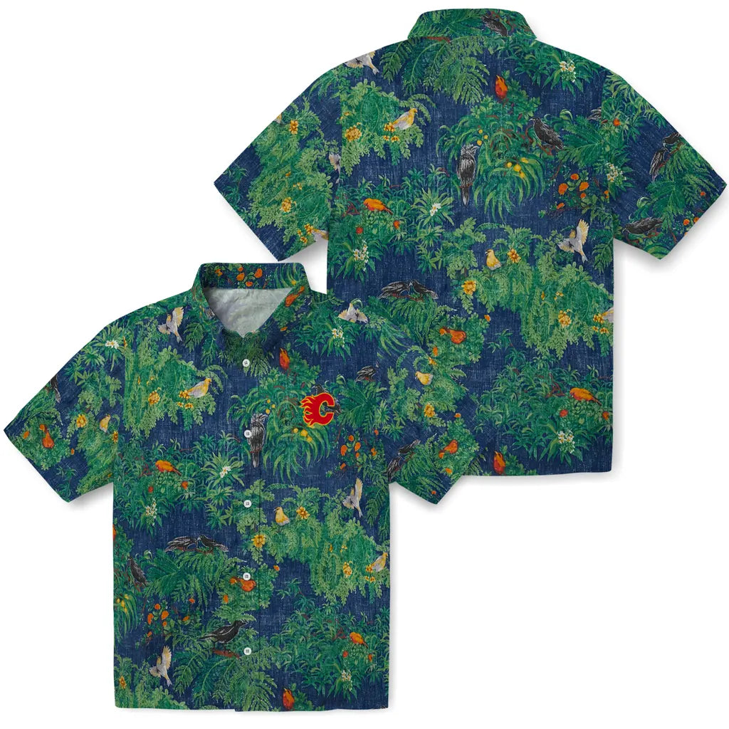 Calgary Flames Hawaiian Shirt - Bird Canopy – Moonbestprint