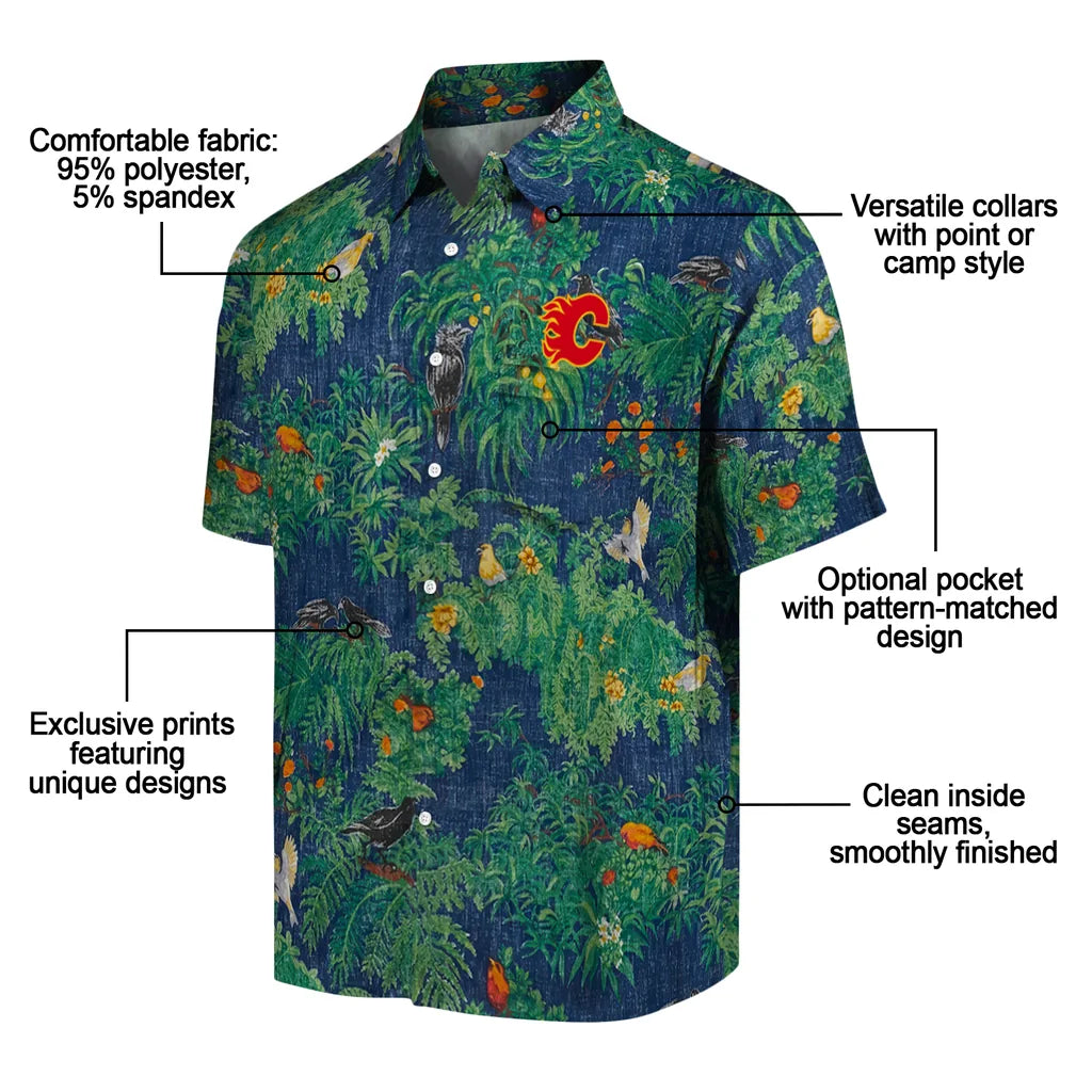 Calgary Flames Hawaiian Shirt - Bird Canopy – Moonbestprint