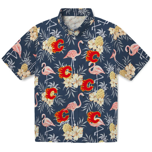 Calgary Flames Hawaiian Shirt - Flamingo Hibiscus – Moonbestprint