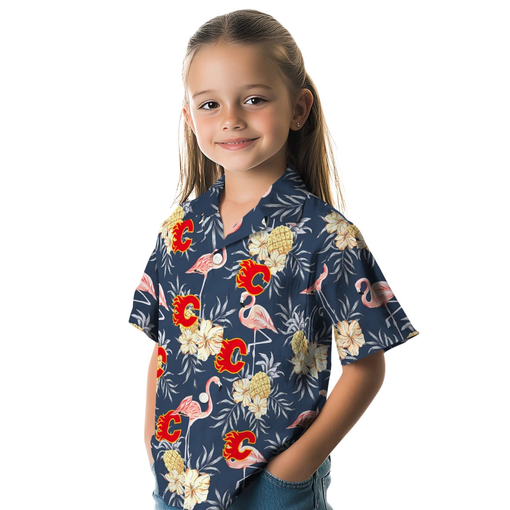 Calgary Flames Hawaiian Shirt - Flamingo Hibiscus – Moonbestprint