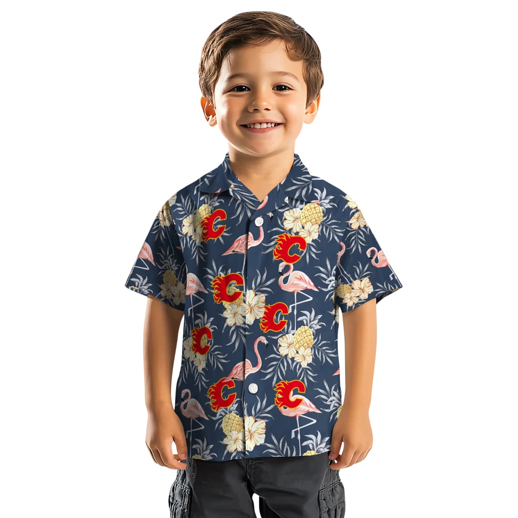 Calgary Flames Hawaiian Shirt - Flamingo Hibiscus – Moonbestprint