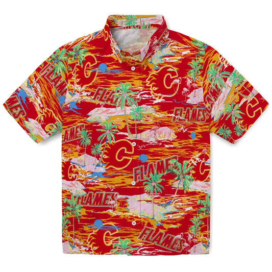 Calgary Flames Flamingo Retreat 2026 Hawaiian Shirt – Moonbestprint