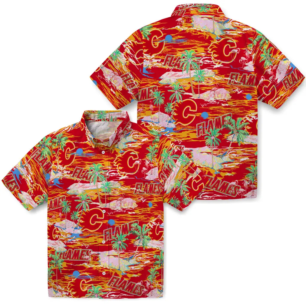 Calgary Flames Flamingo Retreat 2026 Hawaiian Shirt – Moonbestprint