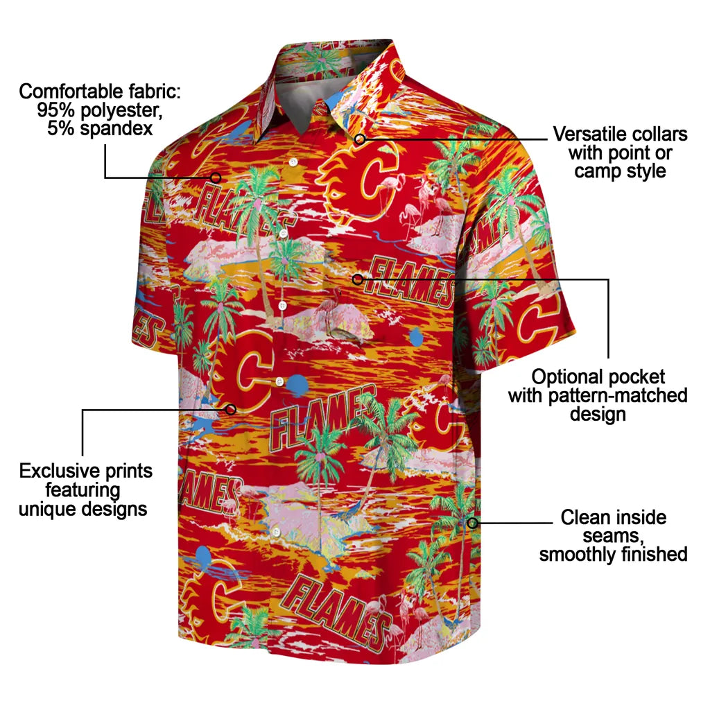 Calgary Flames Flamingo Retreat 2026 Hawaiian Shirt – Moonbestprint