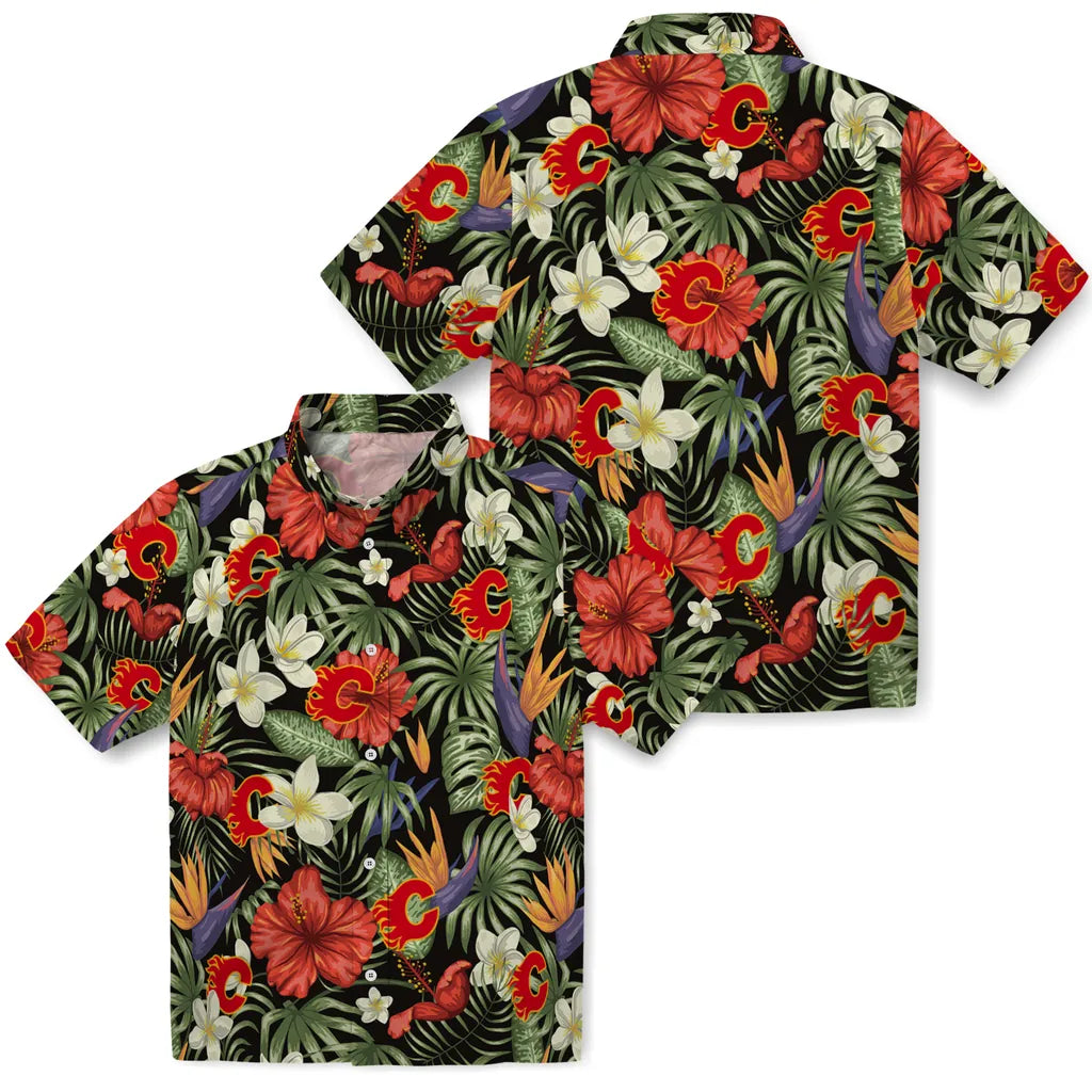 Calgary Flames Hawaiian Shirt - Hawaii Floral Hibiscus – Moonbestprint
