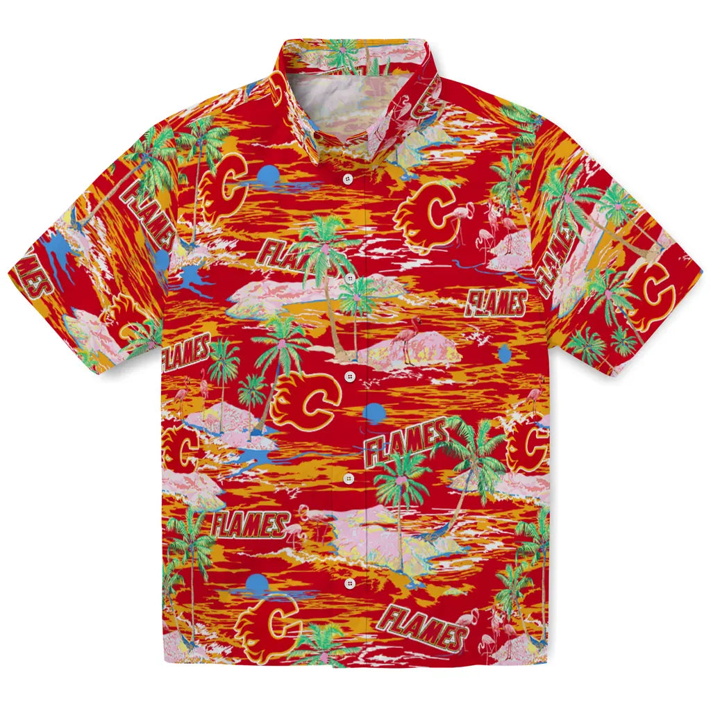 Calgary Flames Hawaiian Shirt - Hawaii Island – Moonbestprint