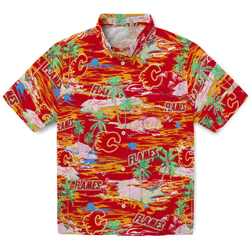 Calgary Flames Hawaiian Shirt - Hawaii Island – Moonbestprint