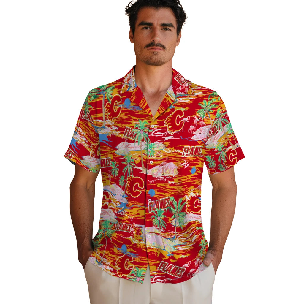 Calgary Flames Hawaiian Shirt - Hawaii Island – Moonbestprint