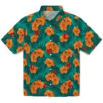 Calgary Flames Hawaiian Shirt - Hibiscus and Palm Leaves – Moonbestprint