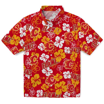 Calgary Flames Hibiscus Bloom Hawaiian Shirt – Moonbestprint