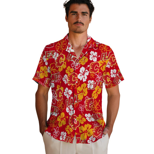 Calgary Flames Hibiscus Bloom Hawaiian Shirt – Moonbestprint