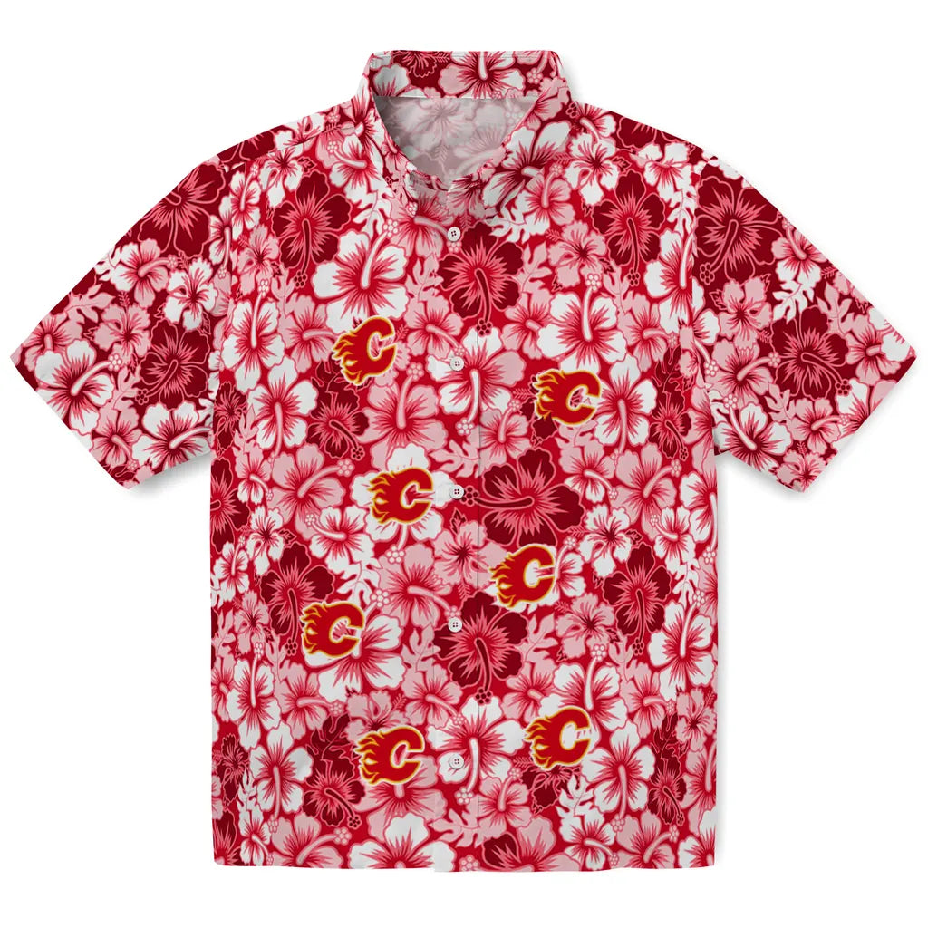 Calgary Flames Hawaiian Shirt - Hibiscus Blooms – Moonbestprint
