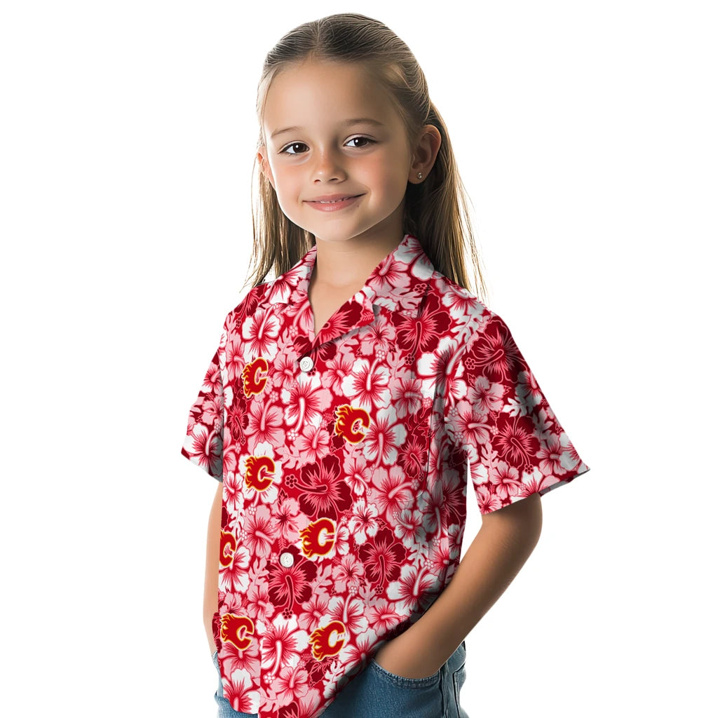 Calgary Flames Hawaiian Shirt - Hibiscus Blooms – Moonbestprint