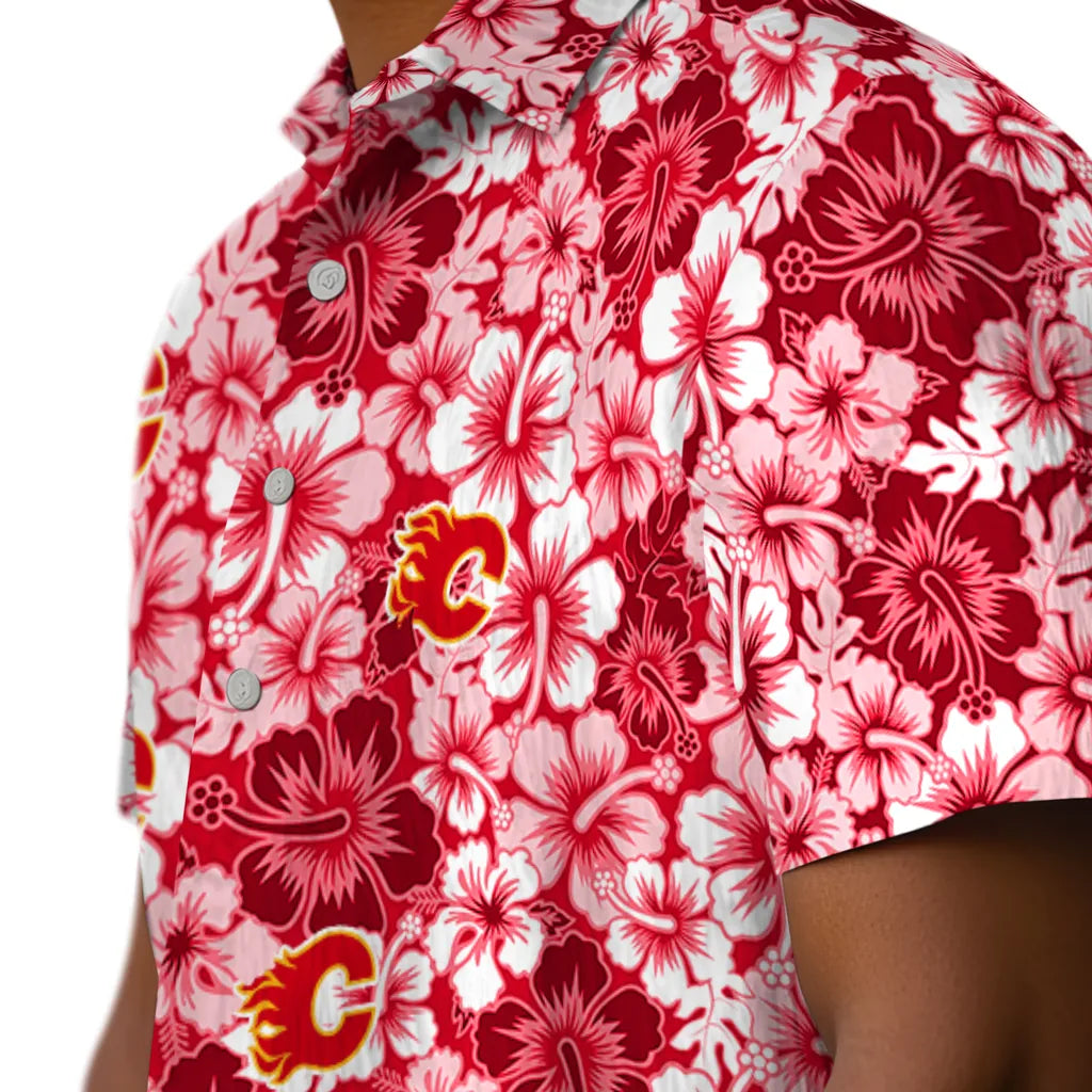 Calgary Flames Hawaiian Shirt - Hibiscus Blooms – Moonbestprint